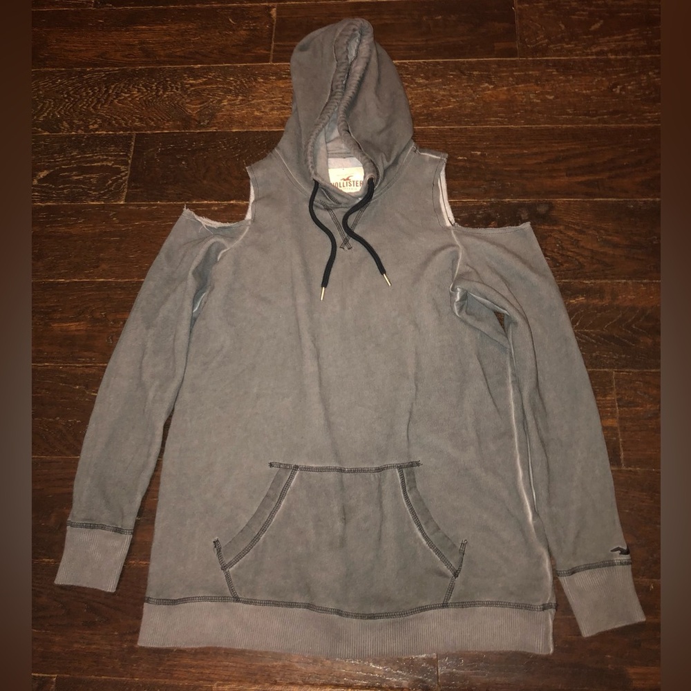 Hollister Hoodie, sweatshirt, cold-shoulder, Size Small, EUC - Picture 1 of 11
